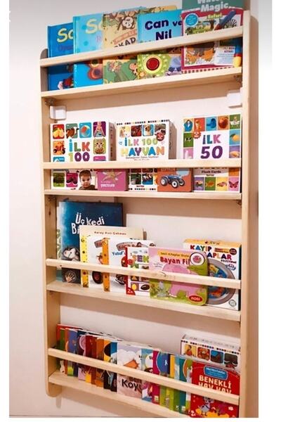 narım Ahşap Montessori Kitaplık Çocuk Odası Eğitici Kitaplık Bebek Odası Mont...