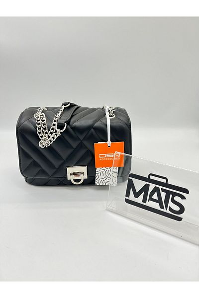 DSN Lockable Quilted Hand and Shoulder Bag Black