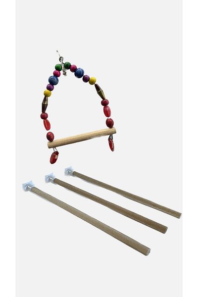 ayhanonline Bird Cage Perch and Swing Set