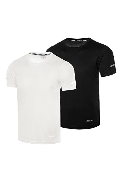 GHASSY CO. Чоловіча повсякденна футболка з сухого трикотажу з 2 пакетами, що відводить вологу