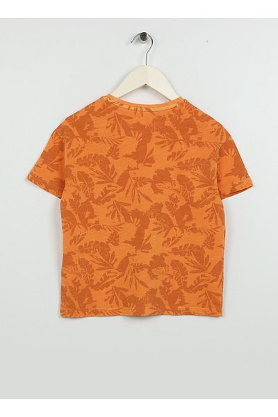 U.S. Polo Assn. Тениска с оранжеви шарки за момче Altamurakıds