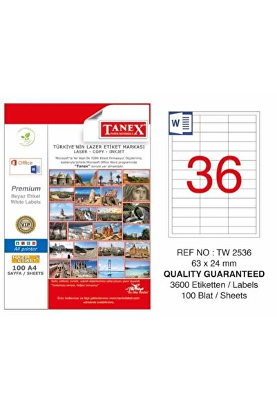 Tanex ملصق ليزر 100 يو بي 63x24 مم ليزر-كوبي-إنكجيت Tw-2536
