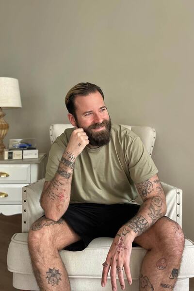 Pijamaevi Khaki Top Black Bottom Men's Pajama Set with Shorts