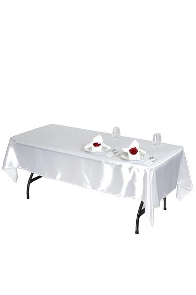 PratikDikisco White Satin Tablecloth