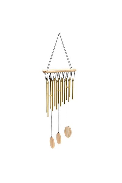CajuArt Bețișoare decorative din metal auriu Clopoțel de vânt Decor pentru balcon acasă