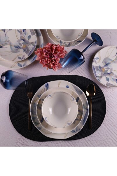 Tulü Porselen Organik 24 Parça 6 Kişilik Yemek Takımı - Db1573