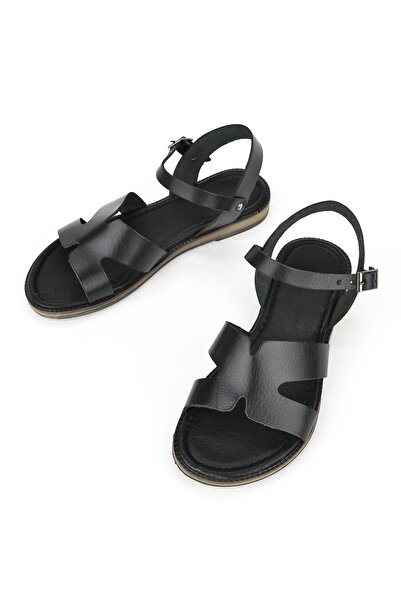 Ziya Black Genuine Leather Women's Sandals -1411010z436