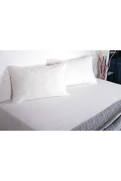 Finezza Flora Cotton Satin White Sheet & Pillow Set 3 Pieces - 1477