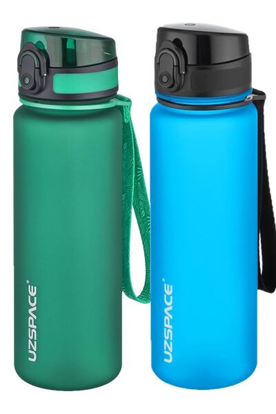 Uzspace طقم قارورة تريتان سعة 500 مل مكون من قطعتين - 14 خيارًا مختلفًا للألوان