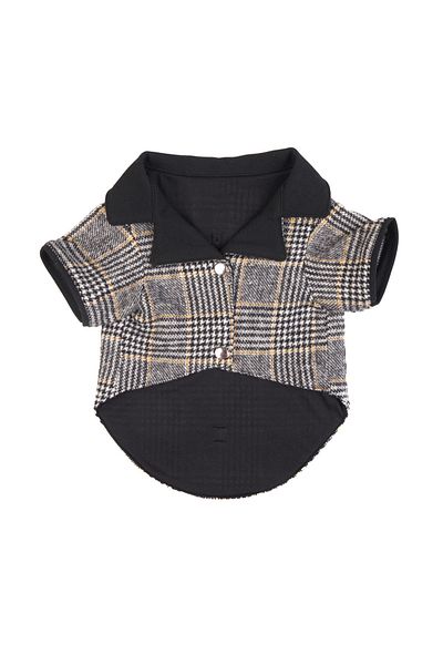 Bi Dolap Ponçik Bi Cool Boy Jacket Winter Stamp Fabric Black Gray Cat Dog Clothes & Jacket