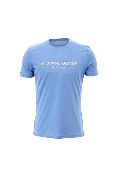 Giovane Gentile Slim Fit Crew Neck Light Blue T-shirt