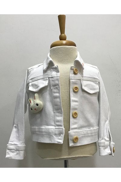 Çikoby Baby Girl Rabbit Accessory Jean Coat