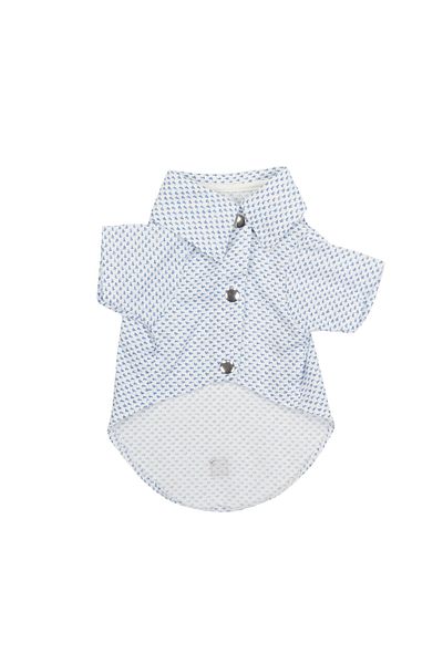 Bi Dolap Ponçik Bi Sailor Shirt Blue White Captain Soft Poplin Fabric Cat Dog Outfit & Shirt