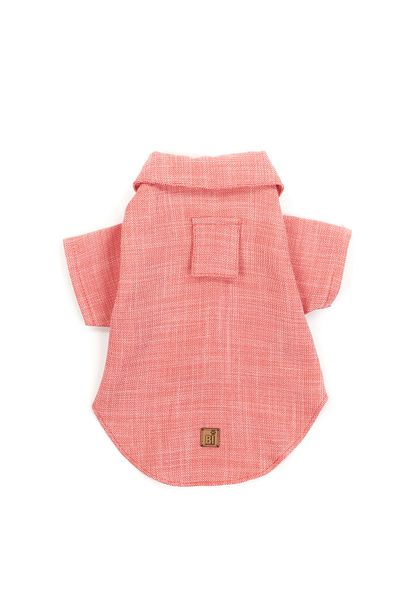 Bi Dolap Ponçik Bi Sunset Shirt Salmon Color Linen Fabric Cat Dog Clothes & Shirt