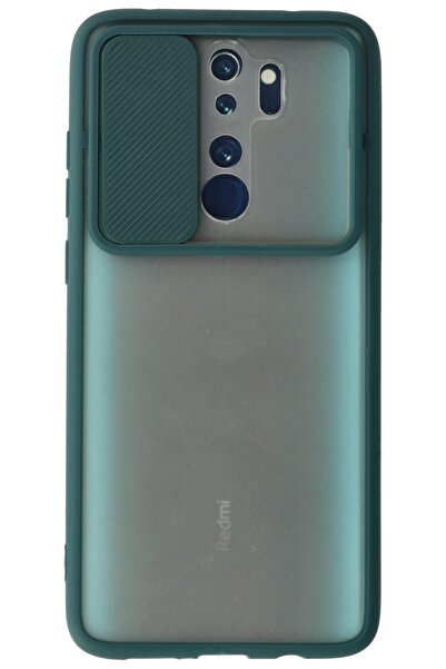WANNA PROTECT Xiaomi Redmi Note 8 Pro Koyu Yeşil Kamera Korumalı Sürgülü Bask...