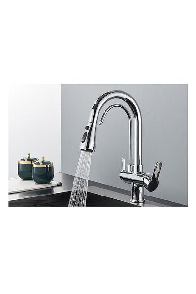 OEM Kitchen Sink Faucet Dual Flow Short Model Water Purification Outlet Spiral Imported Chrome
