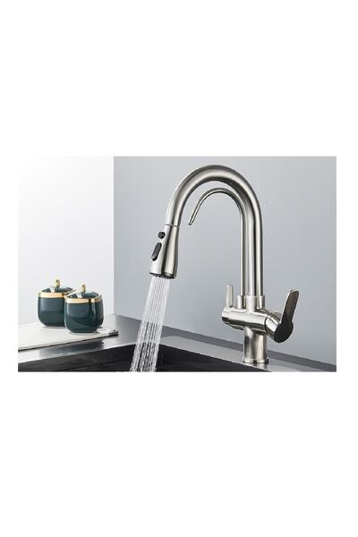 OEM صنبور حوض المطبخ ذو التدفق المزدوج، موديل قصير، مخرج تنقية المياه، لولبي،...