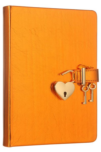 Victoria's Journals Hush Hush Metallic Locked Notebook 13x18 Cm Orange