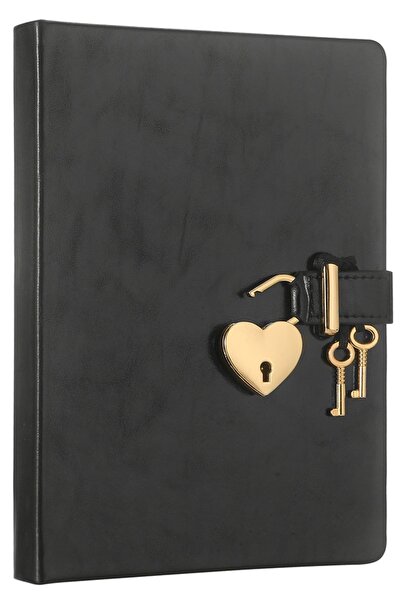 Victoria's Journals Hush Hush Metalik Kilitli Defter 13x18 Cm Siyah
