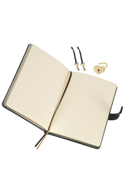 Victoria's Journals Hush Hush Metalik Kilitli Defter 13x18 Cm Siyah