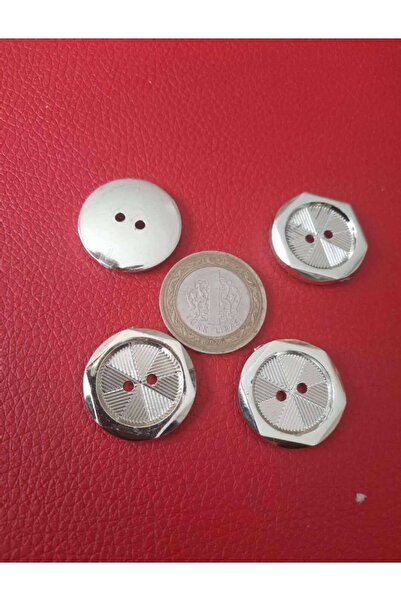 İMREN AKSESUAR Κουμπί Κίτρινο Μεταλλικό 4 Τρύπες 2,5 εκ. 1 Συσκευασία 5 Τεμάχια