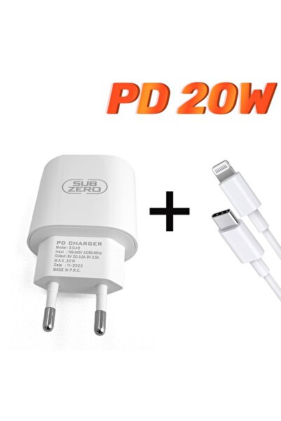 Subzero Iphone 12 12 Mini 12 Pro 12 Pro Max Yeni Nesil 20w Usb-c Güç Adaptörü Hızlı Şarj Aleti Ve 1m Kablosu