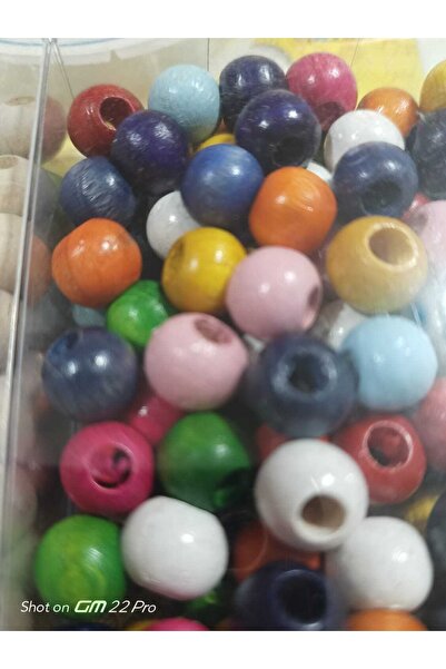 Cem Ξύλινες πολύχρωμες και μονόχρωμες χάντρες + 10 Mt καλάμι ψαρέματος