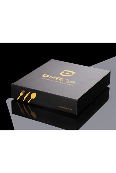 Demir Çeyiz Dmr Life 42 Pieces Ruby Plain Fork Spoon Set for 6 Persons