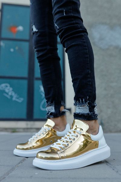 Chekich Abt Specchio Ch259 Men's Shoes - Gold/White