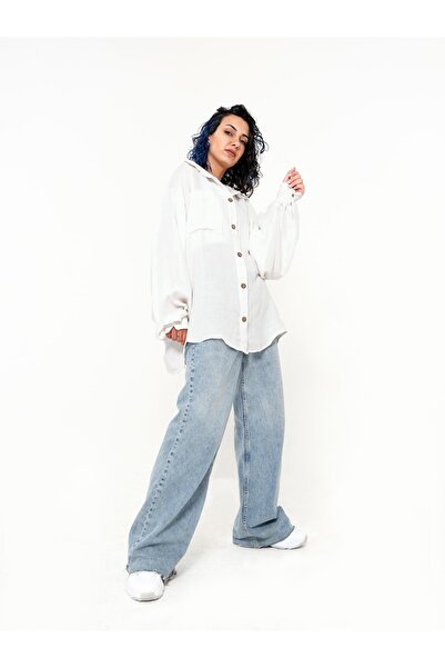 OCTO Handcraft Ince Müslin Oversize Gömlek Ekstra Salaş Geniş Kesim Özel Tasarım