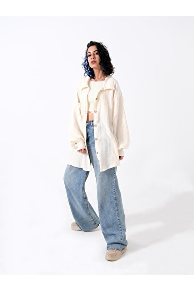 OCTO Handcraft Ince Müslin Oversize Gömlek Ekstra Salaş Geniş Kesim Özel Tasarım