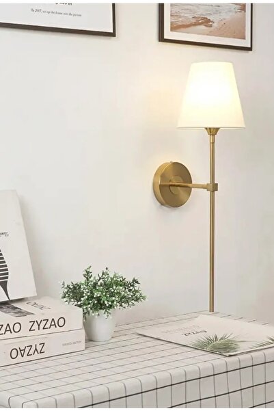 Fico Home Duvar Aplik Krem Abajur Eskitme Gold Sarı Modern Tasarım Elektrik Ile Çalışır