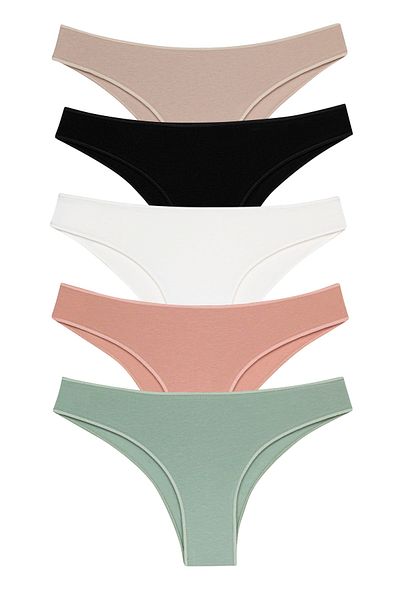 pink mood Pachet de 5 bronz brazilian din bumbac confortabil