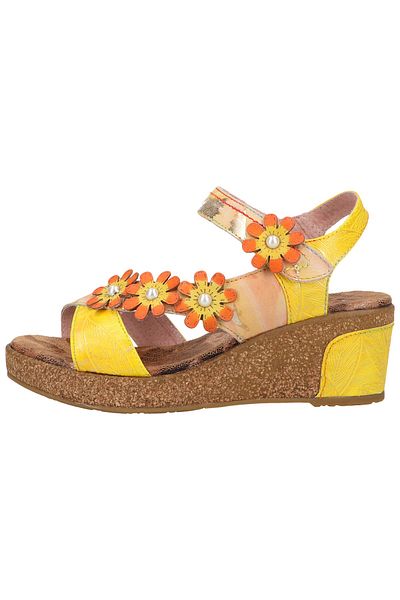 LAURA VITA Sandalette - Gelb - Keilabsatz