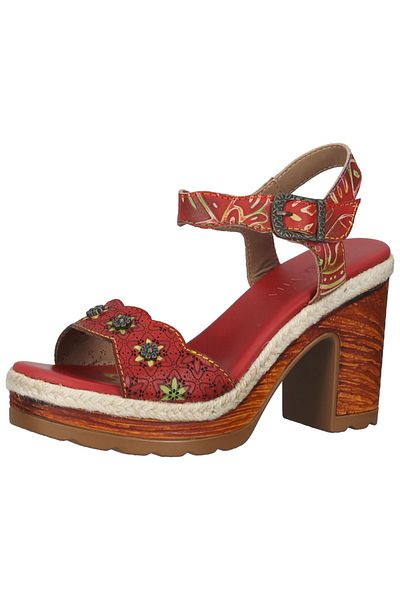 LAURA VITA Sandalette - Rot - Blockabsatz