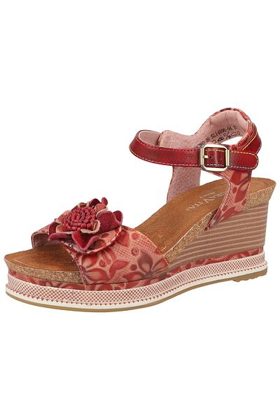 LAURA VITA Sandalette - Rot - Keilabsatz