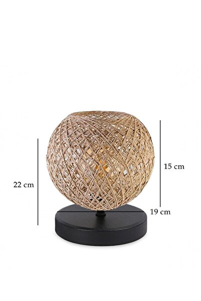 HOMİNG Globe Jute Rope Close-Woven Mini Pendant Lamp and Lampshade Set Ayd-3637