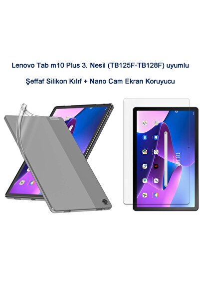 UKSCASE Lenovo Tab M10 Plus 3rd Gen 10.6" 2022 (tb-125f/128f) Şeffaf Silikon ...