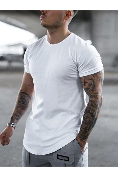 DEEPSENCE Ανδρικό T-shirt Slimfit Oval Cut Λευκό