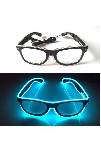 Schulzz Neon Led Mavi Işıklı Kumandalı Ve 3 Modlu Parti Gözlük