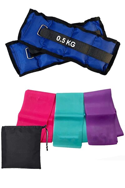 Leyaton Çantalı 3 Lü Pilates Bandı Hafif Orta Sert Direnç Pilates Lastiği Ve ...