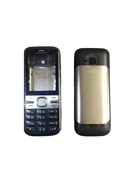 OEM Nokia C5-00 Full Kasa Kapak Tuş Takımı Nokia C5 Gri Siyah Renk Orta Kasa ...