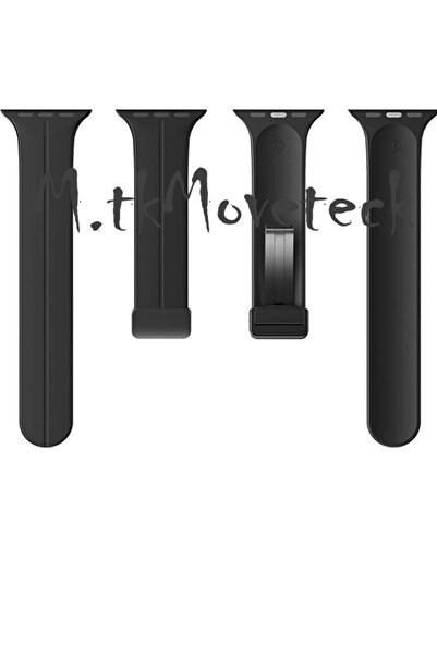 m.tk moveteck Apple Watch Ultra 49mm Uyumlu Kordon Manyetik Tokalı Mıknatıslı Kayış Liquid Magnetic Yumuşak Hisli