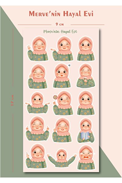 Mervenin Hayal Evi Sevimli Hijab Kız Sticker-planner - Ajanda - Bullet Journa...