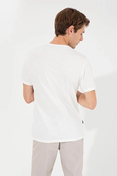 Pierre Cardin Μπλουζάκι Ecru Slim Fit Crew Neck