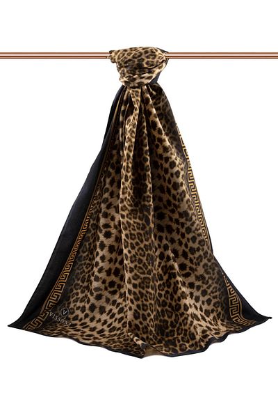 Vissona Γυναικείο Luxury Medina Silk Shawl Mustard - Μαύρο