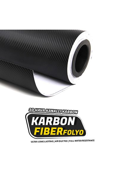 WİOX Carbon Fiber Foil 3d Black With Air Channels 150cm X 152cm