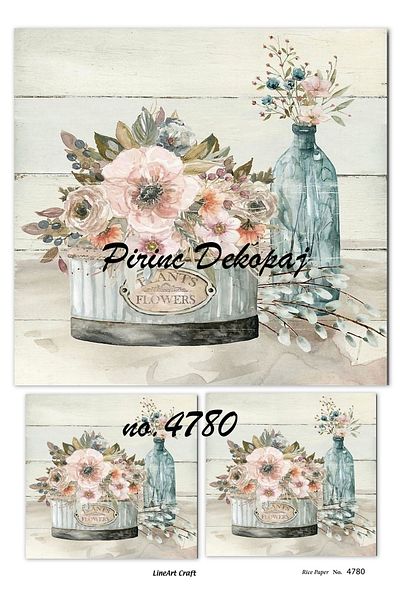 LİNEART Brass Decopage Paper La-4780