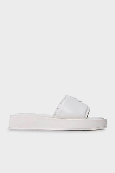 Calvin Klein Thick Sole Leather Slippers with Logo Hw0hw01487 Ybj