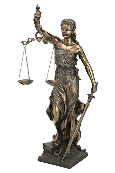 Veronese Collection Bronz Renk Adalet Heykeli Themis Figürü 33cm
